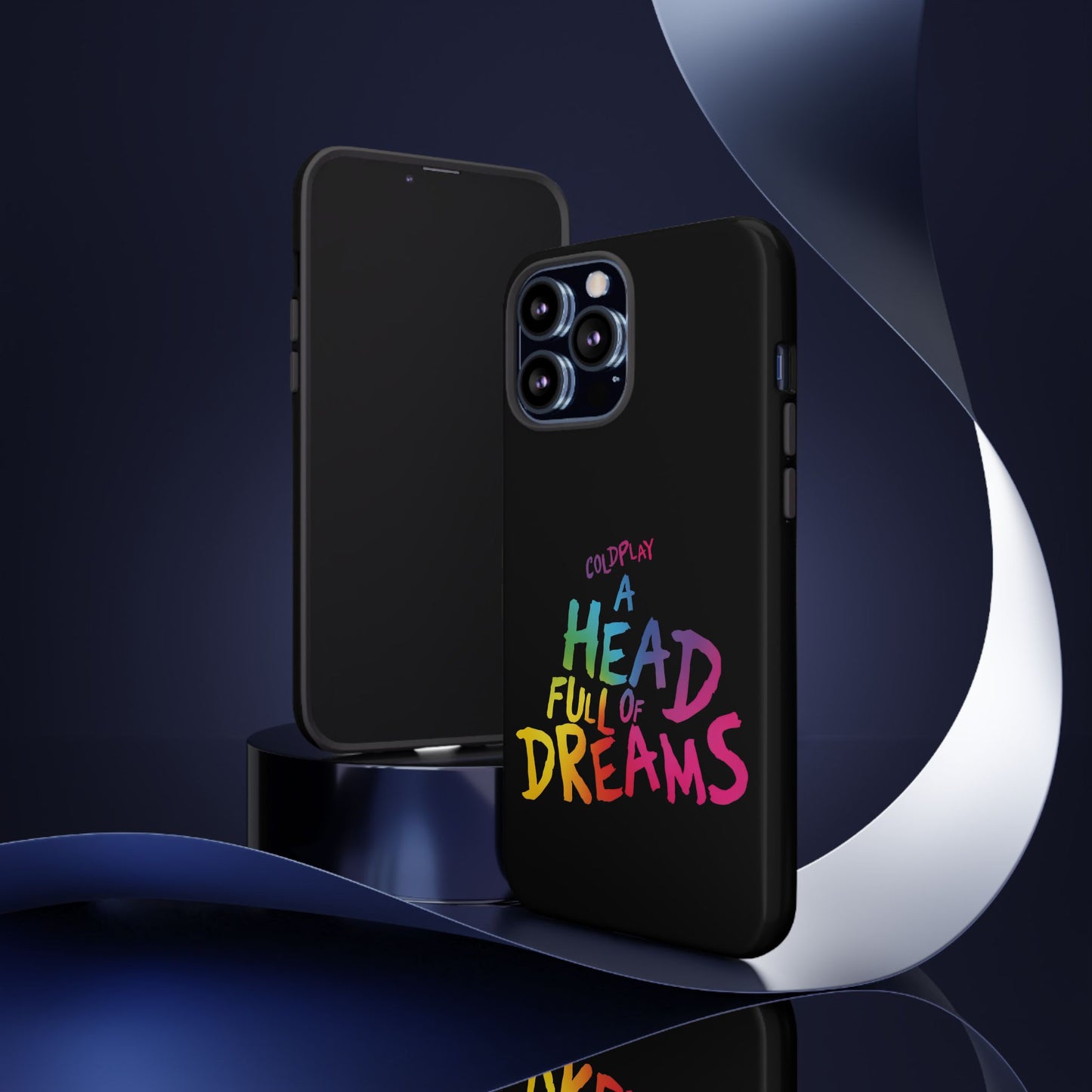 Premium Tough Case for iPhone 12 to 16 Pro Max Showcasing Coldplay’s Iconic A Head Full of Dreams