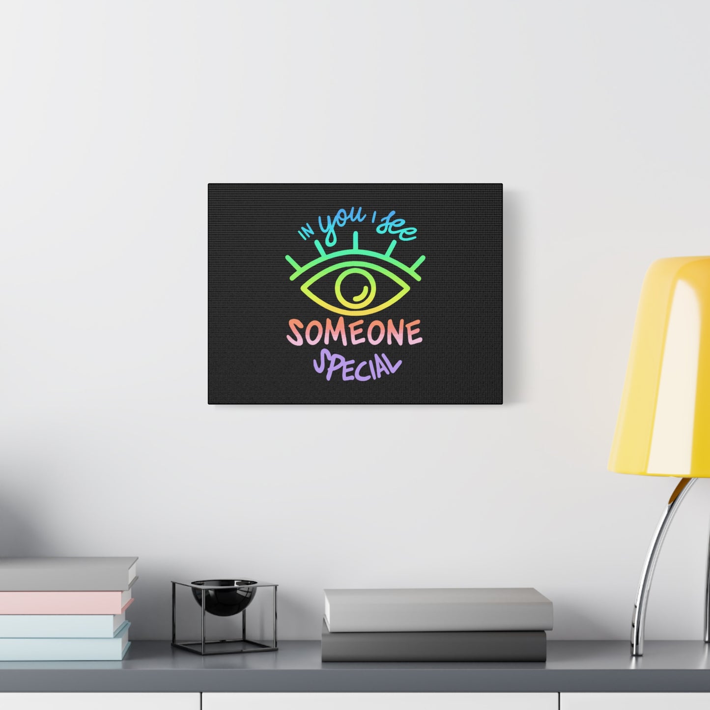 Vibrant Eye and Text Canvas