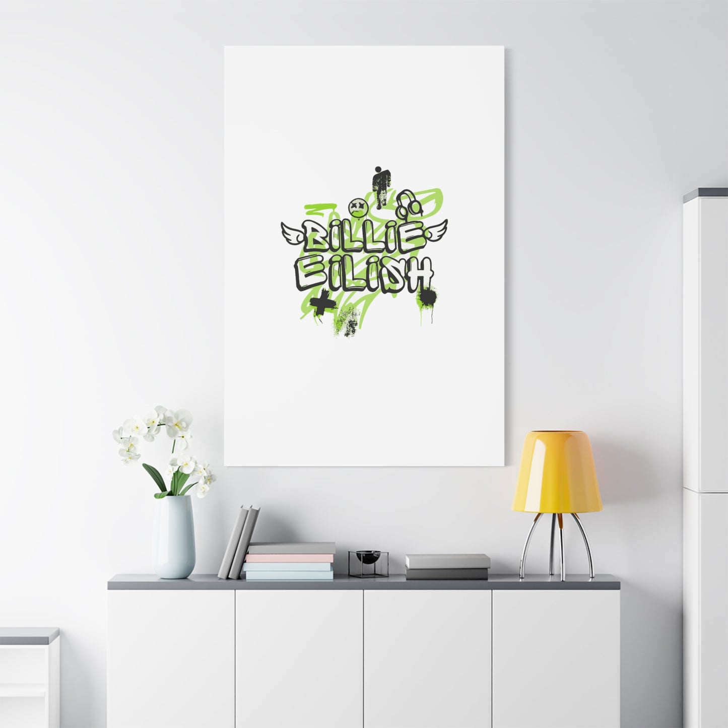 Grunge Angel Graffiti Matte Canvas
