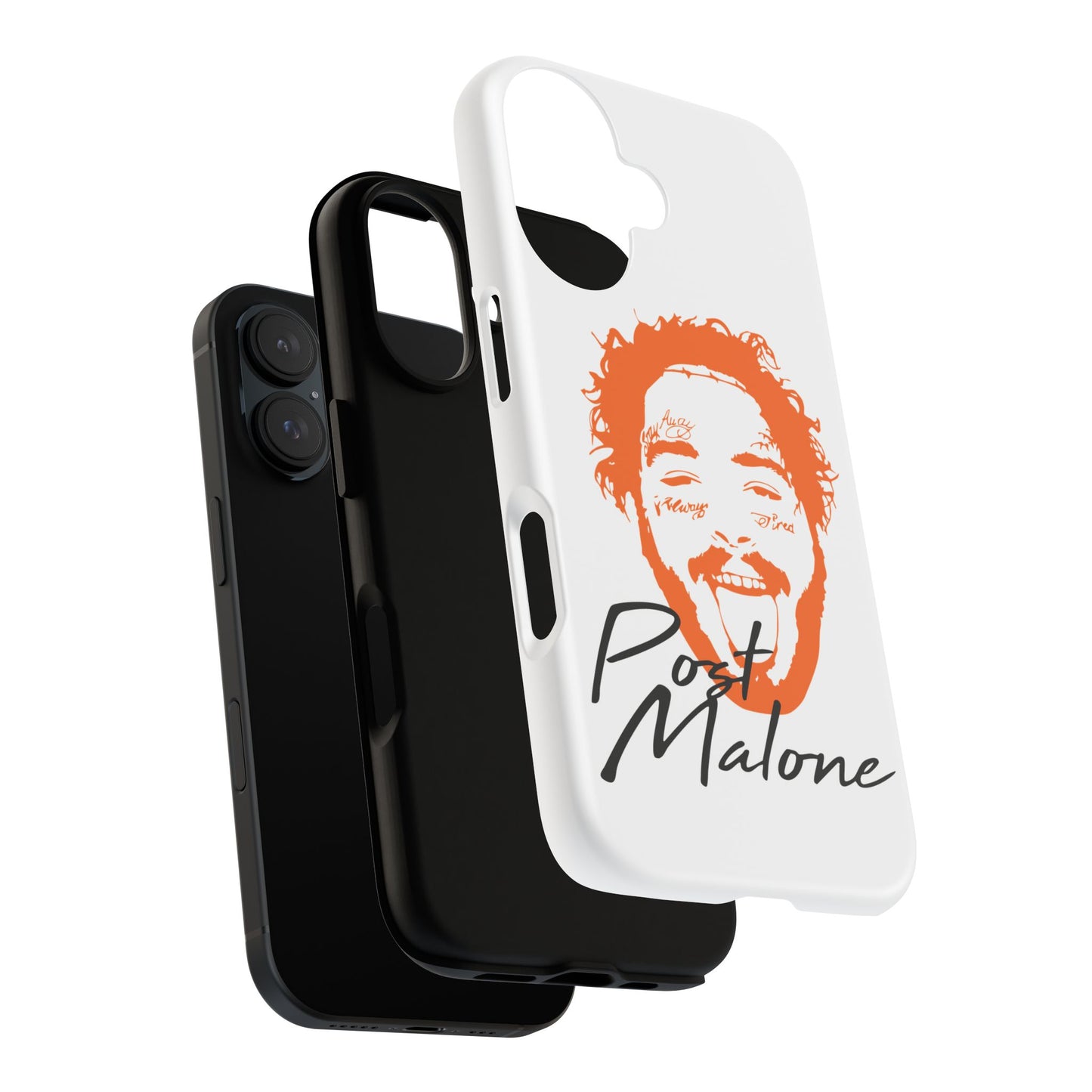 Tough iPhone Case (12–16 Pro Max) – Post Malone Name Design with Picture