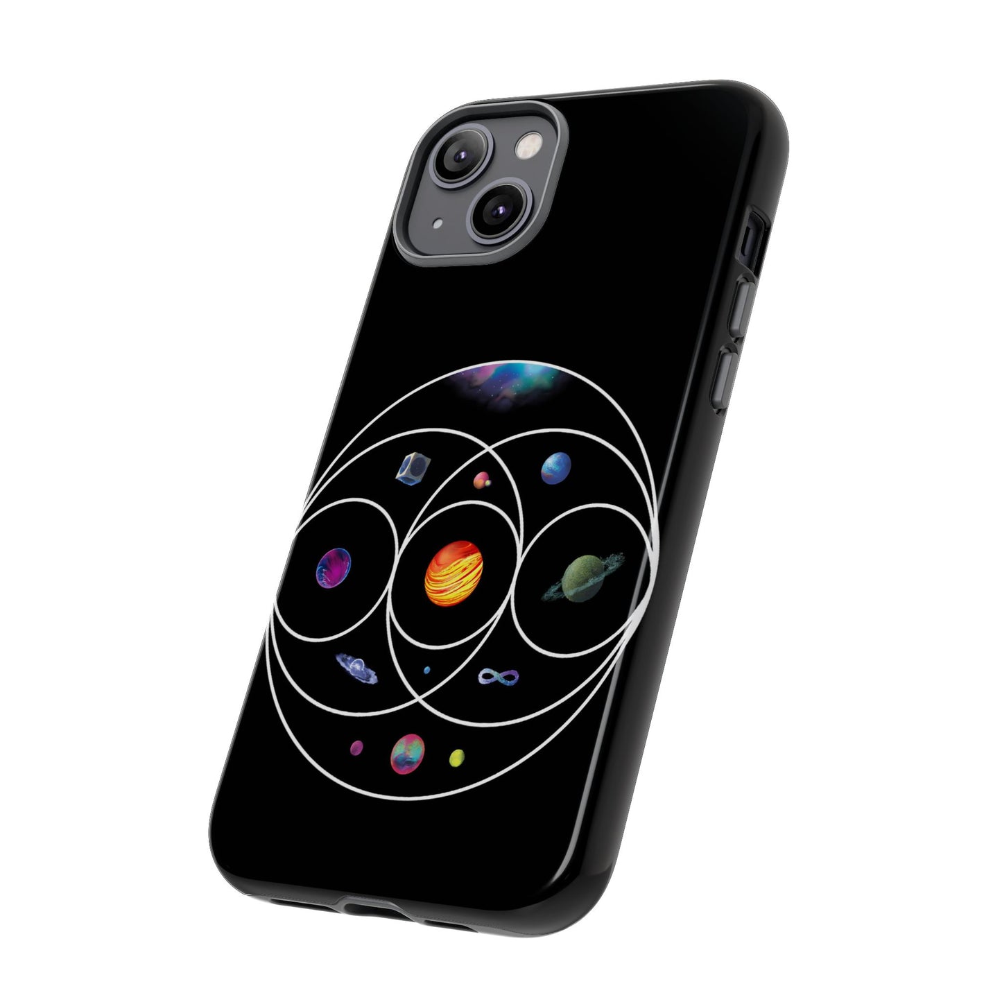 Premium Tough Case for iPhone 12 to 16 Pro Max Showcasing Coldplay’s Illustration Concept