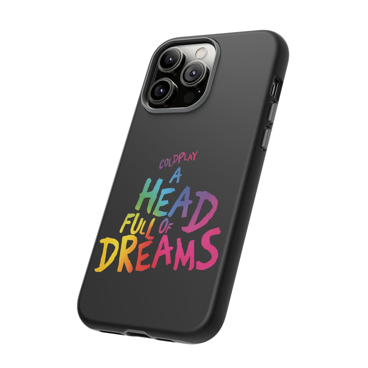 Premium Tough Case for iPhone 12 to 16 Pro Max Showcasing Coldplay’s Iconic A Head Full of Dreams