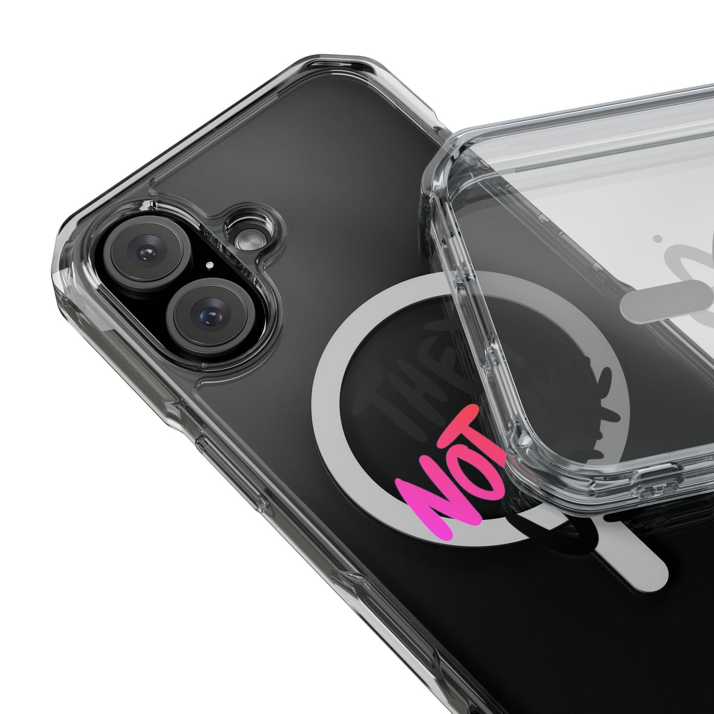 Bold “NOT” Statement Magnetic Clear Impact case