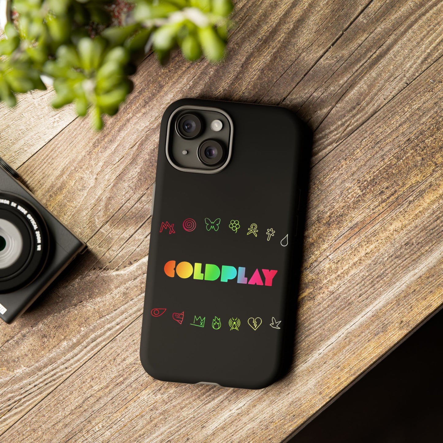 Premium Tough Case for iPhone 12 to 16 Pro Max Showcasing Coldplay’s Signage