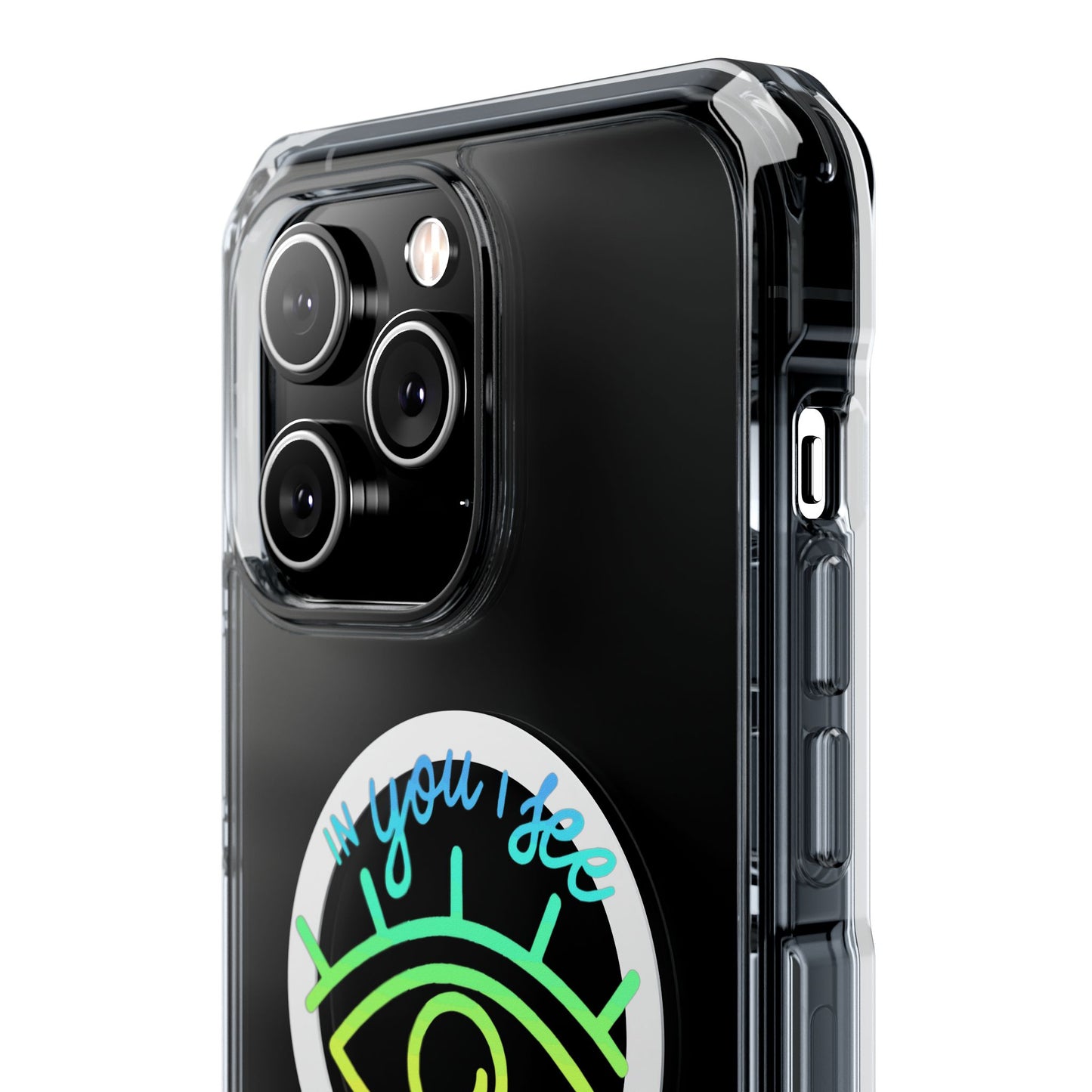 Vibrant Eye and Text Magnetic Clear Impact case