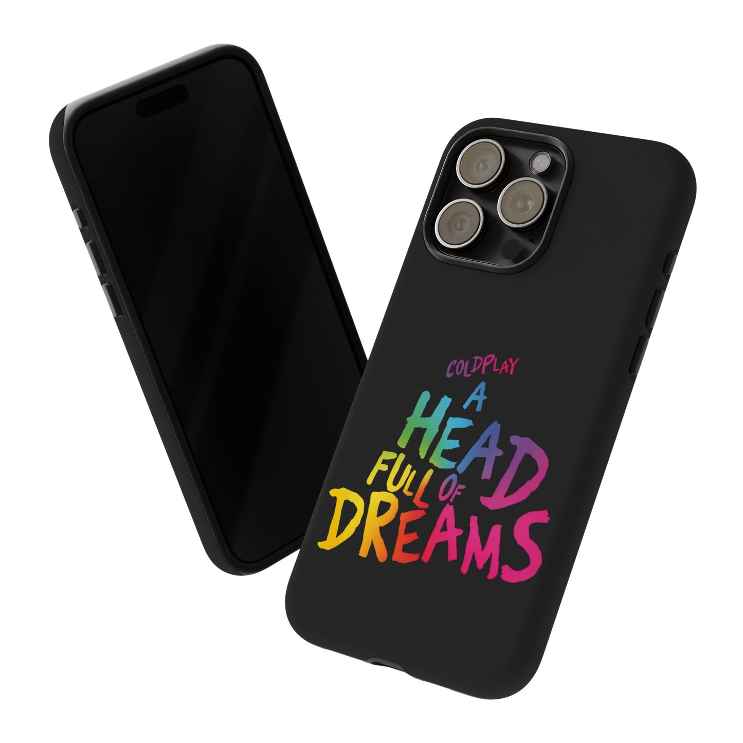 Premium Tough Case for iPhone 12 to 16 Pro Max Showcasing Coldplay’s Iconic A Head Full of Dreams