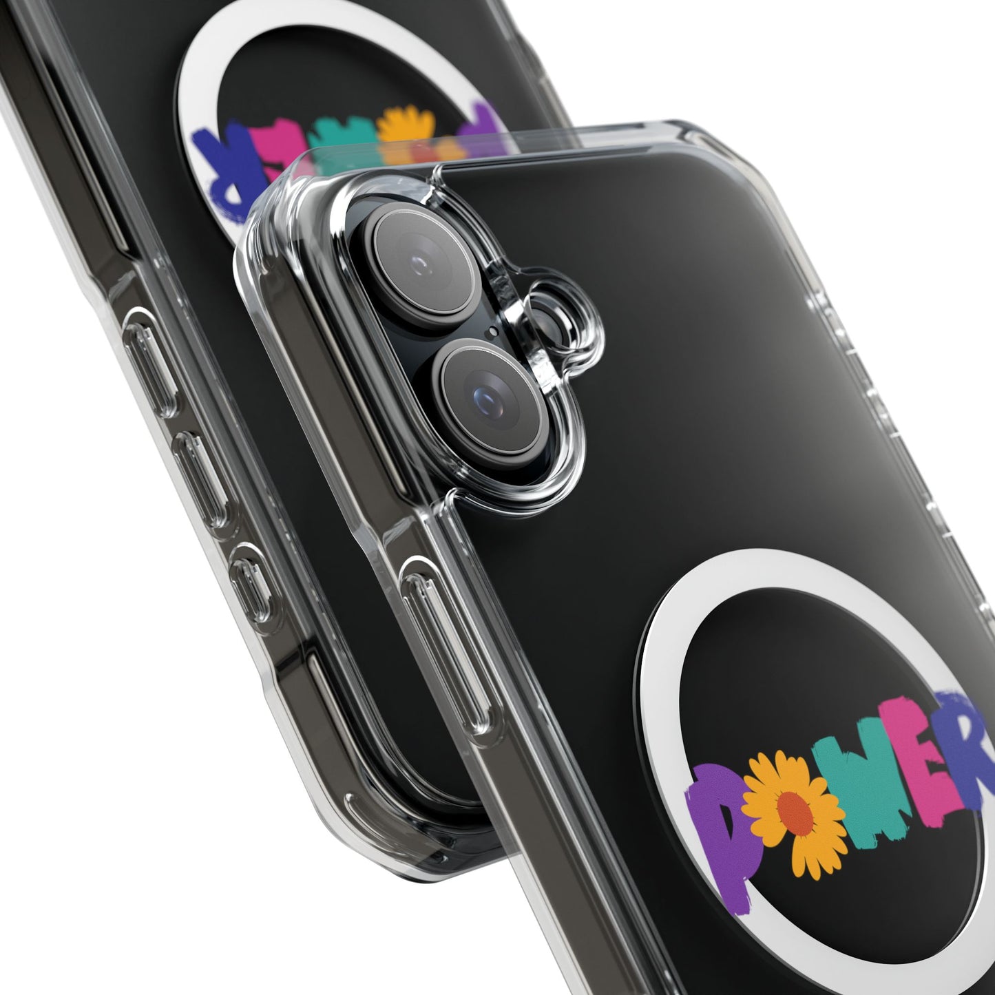 Retro Flower Power Color Pop Magnetic Clear Impact Case