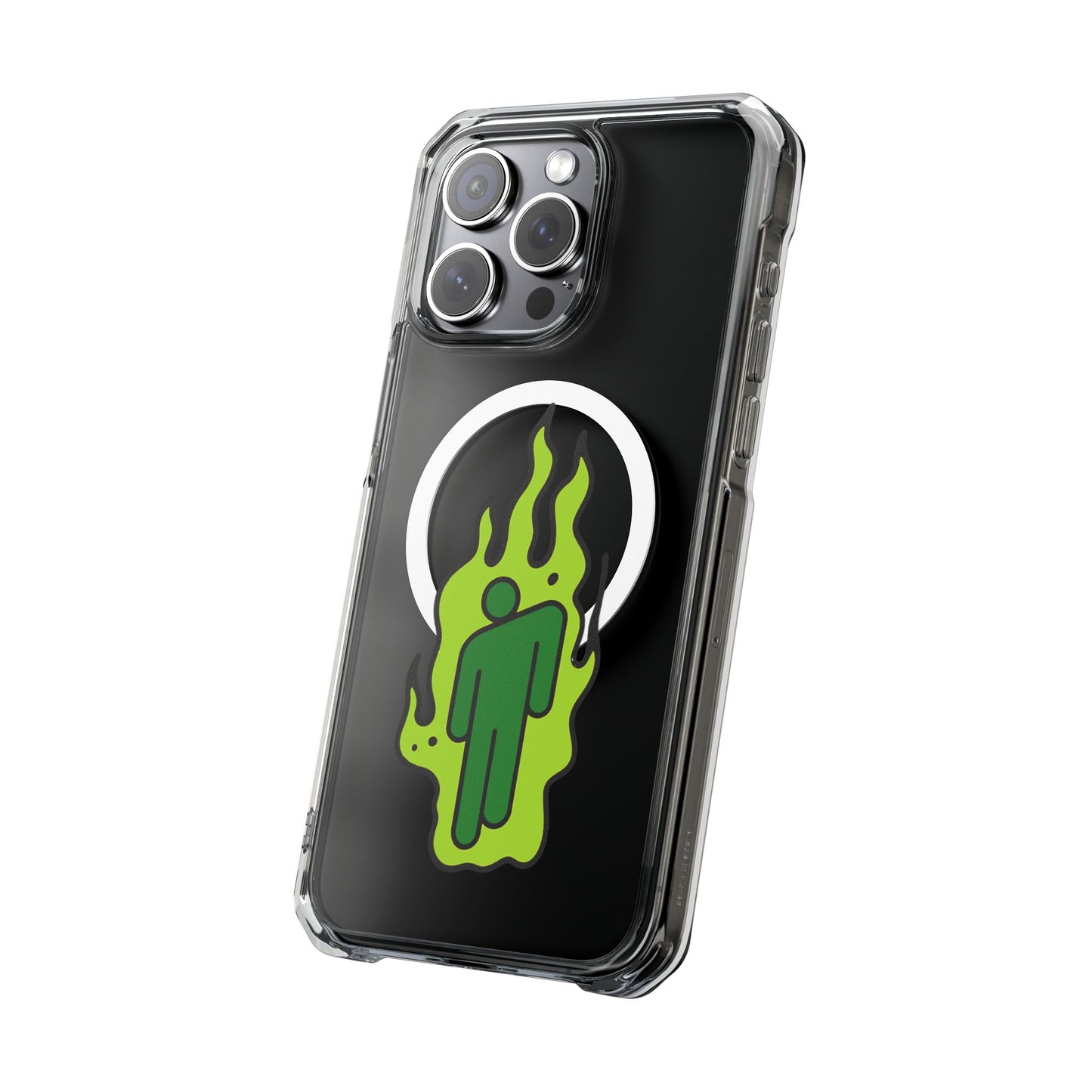 Green Flame Icon Magnetic Clear Impact Case
