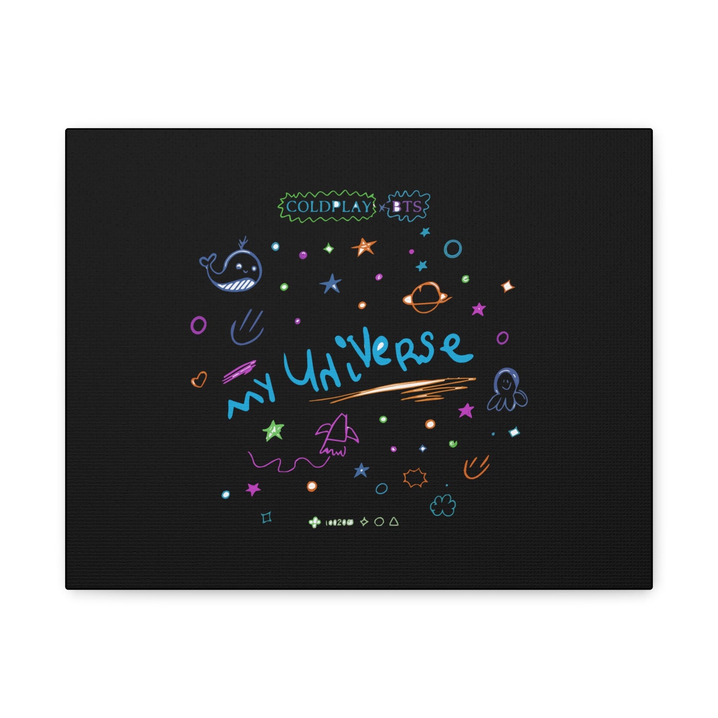Neon Space Doodles Canvas