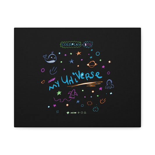 Neon Space Doodles Canvas