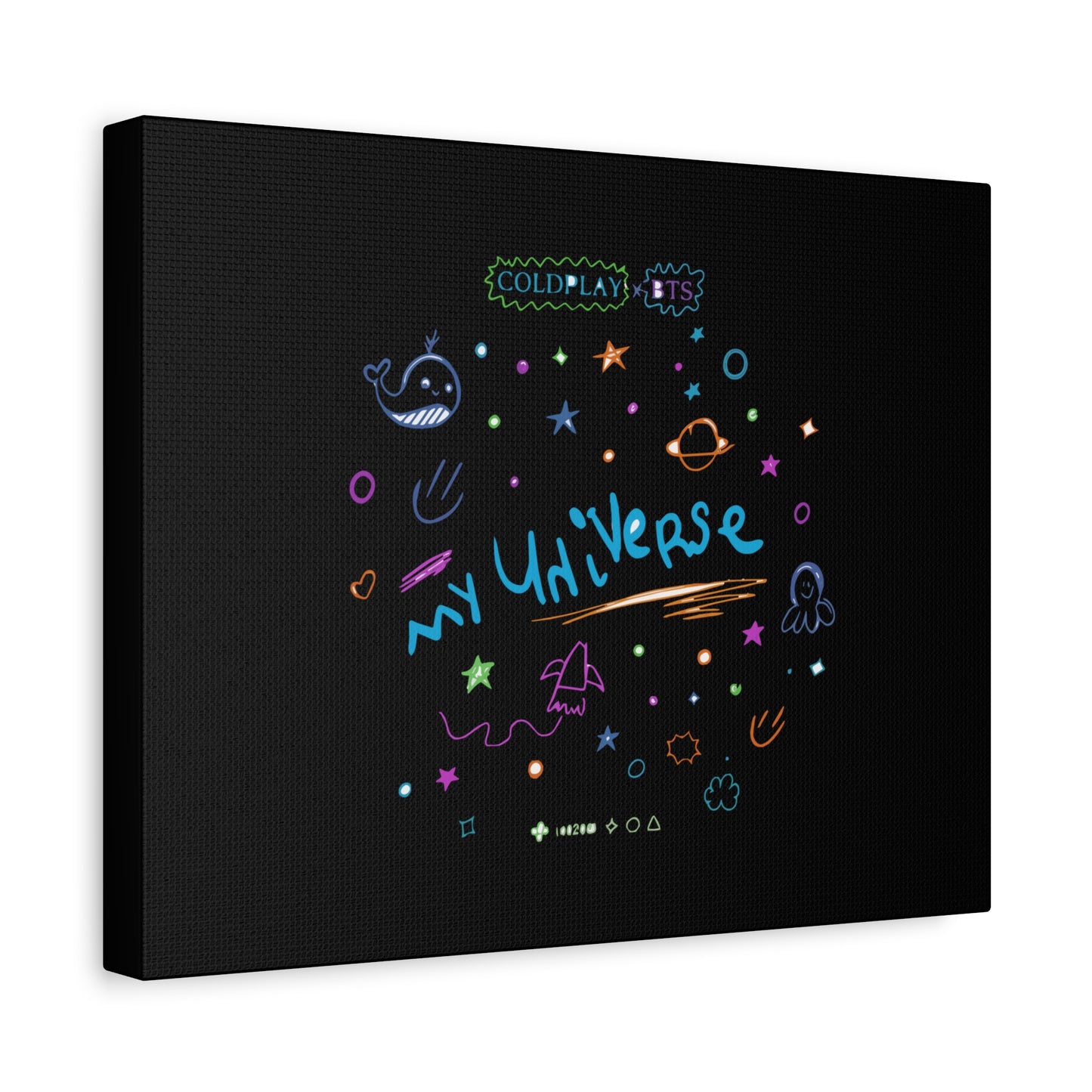Neon Space Doodles Canvas