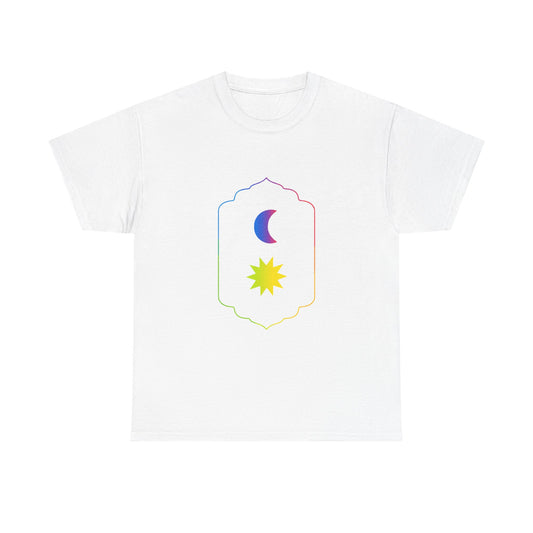 Gradient Moon and Star Emblem Unisex Cotton Tee