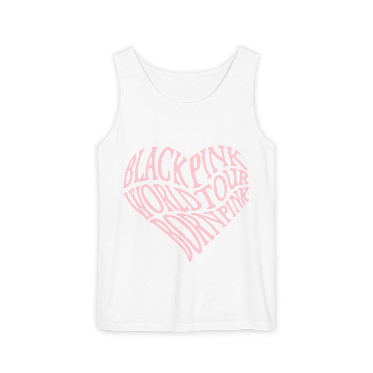 Born Pink Heart Typography – Dyed Tank Top