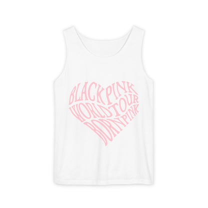 Born Pink Heart Typography – Dyed Tank Top