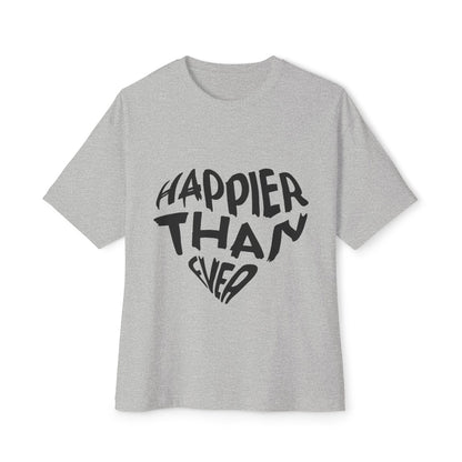 Happier Heart Lettering Unisex Oversized Tee