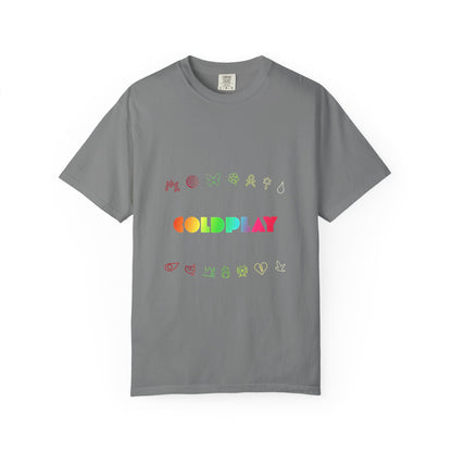 Unisex Garment-Dyed T-Shirt Inspired by Coldplay’s Signage