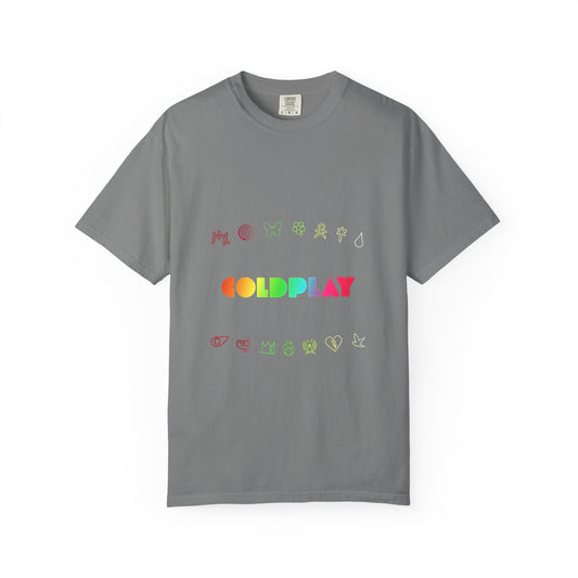 Unisex Garment-Dyed T-Shirt Inspired by Coldplay’s Signage