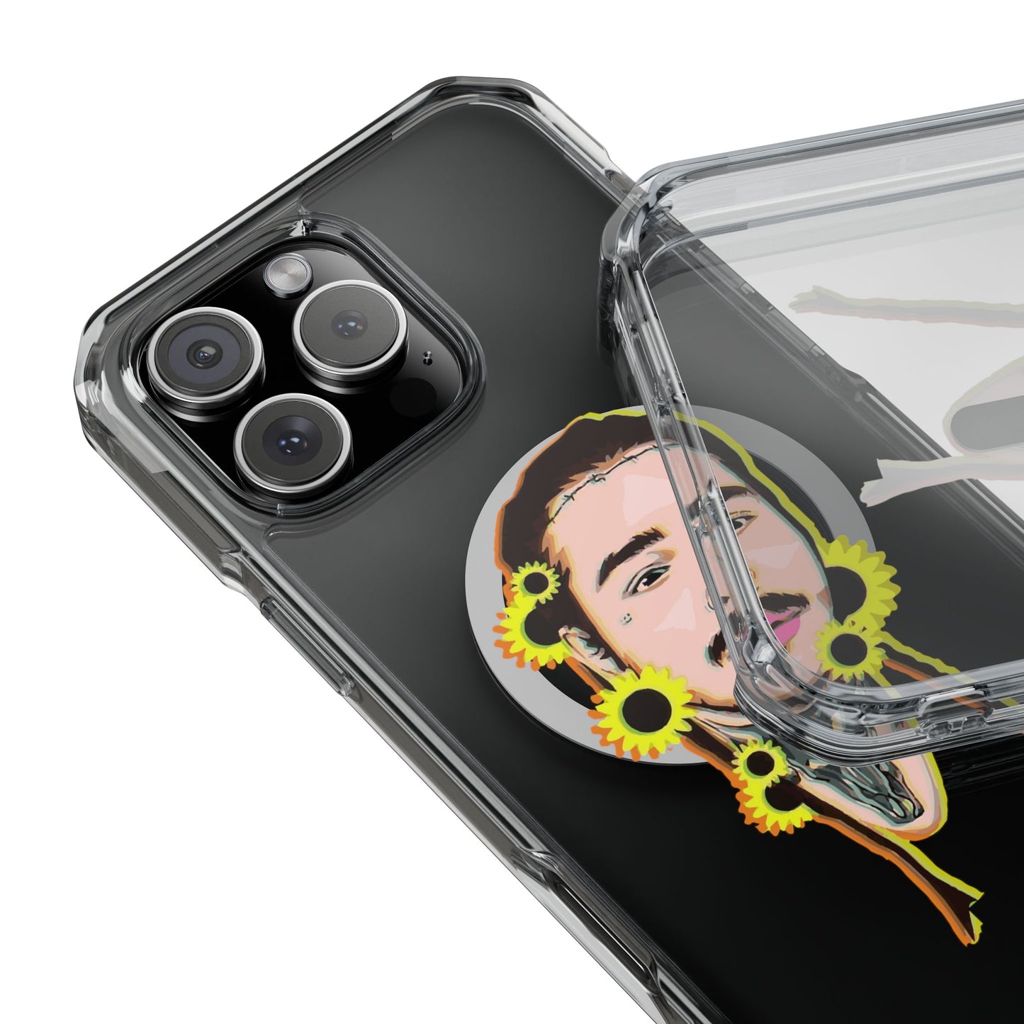 Cartoon Face with Sunflowers Magnetic Impact Case