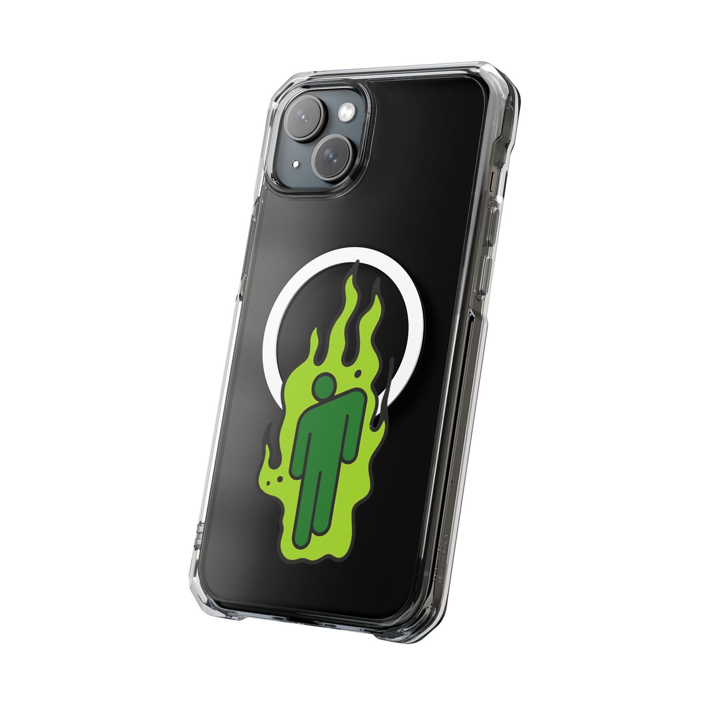 Green Flame Icon Magnetic Clear Impact Case