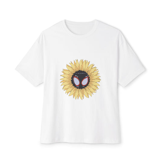 Sunflower Mask Illustration Unisex Oversized Boxy Tee
