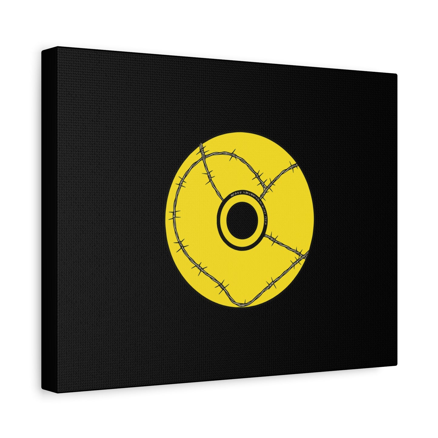 Minimalist Black Disc Outline Canvas