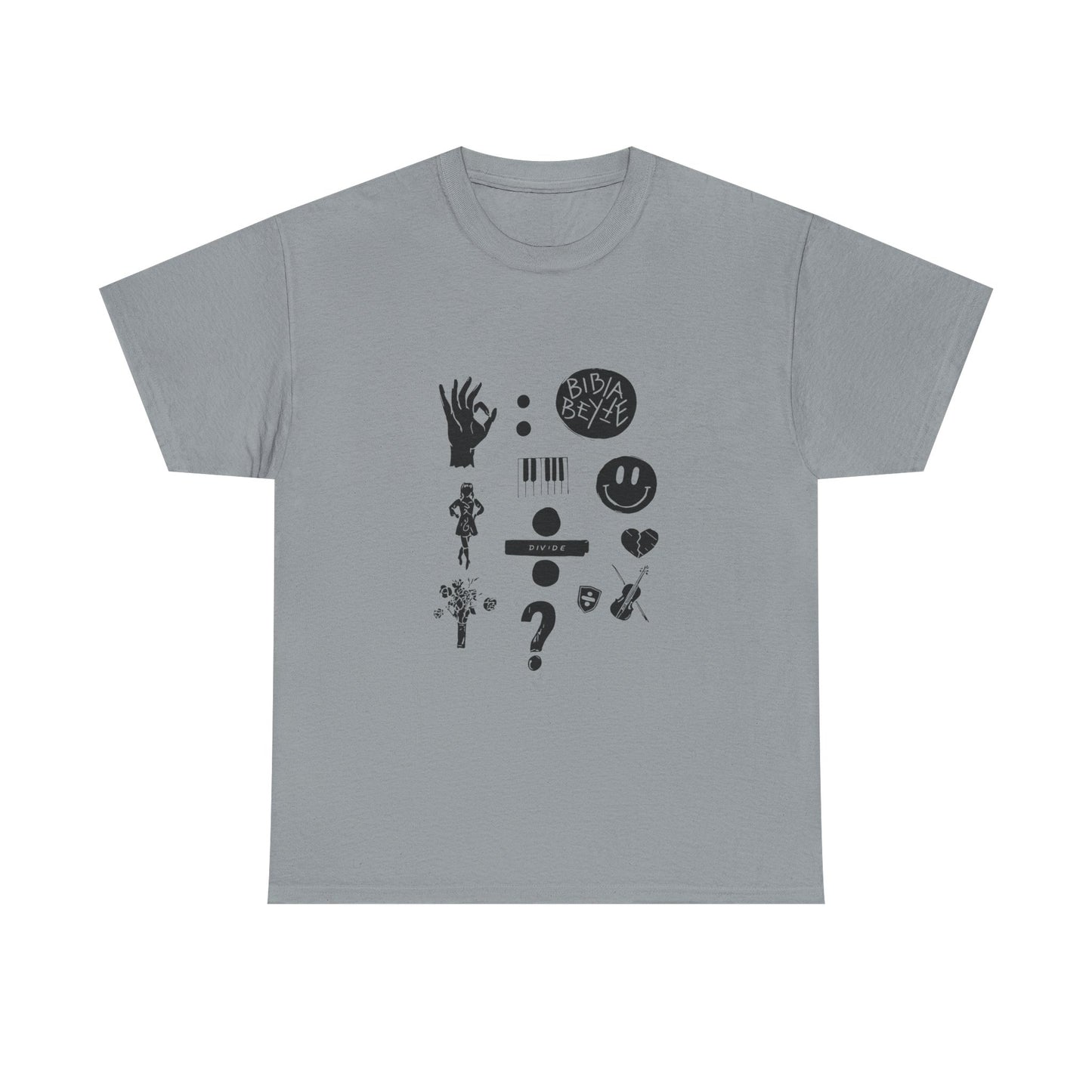 Ocean Wave with Heart Outline Unisex Heavy Cotton Tee