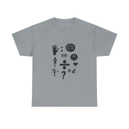 Ocean Wave with Heart Outline Unisex Heavy Cotton Tee