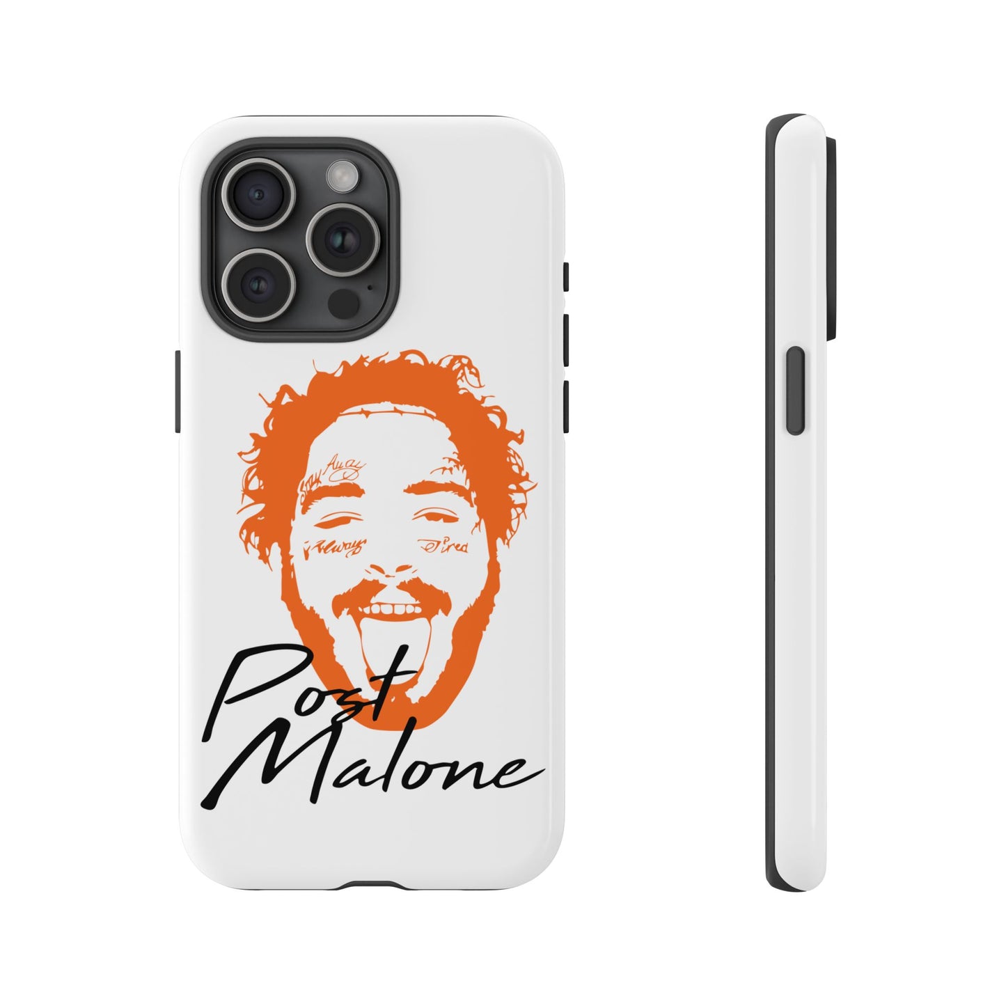 Tough iPhone Case (12–16 Pro Max) – Post Malone Name Design with Picture