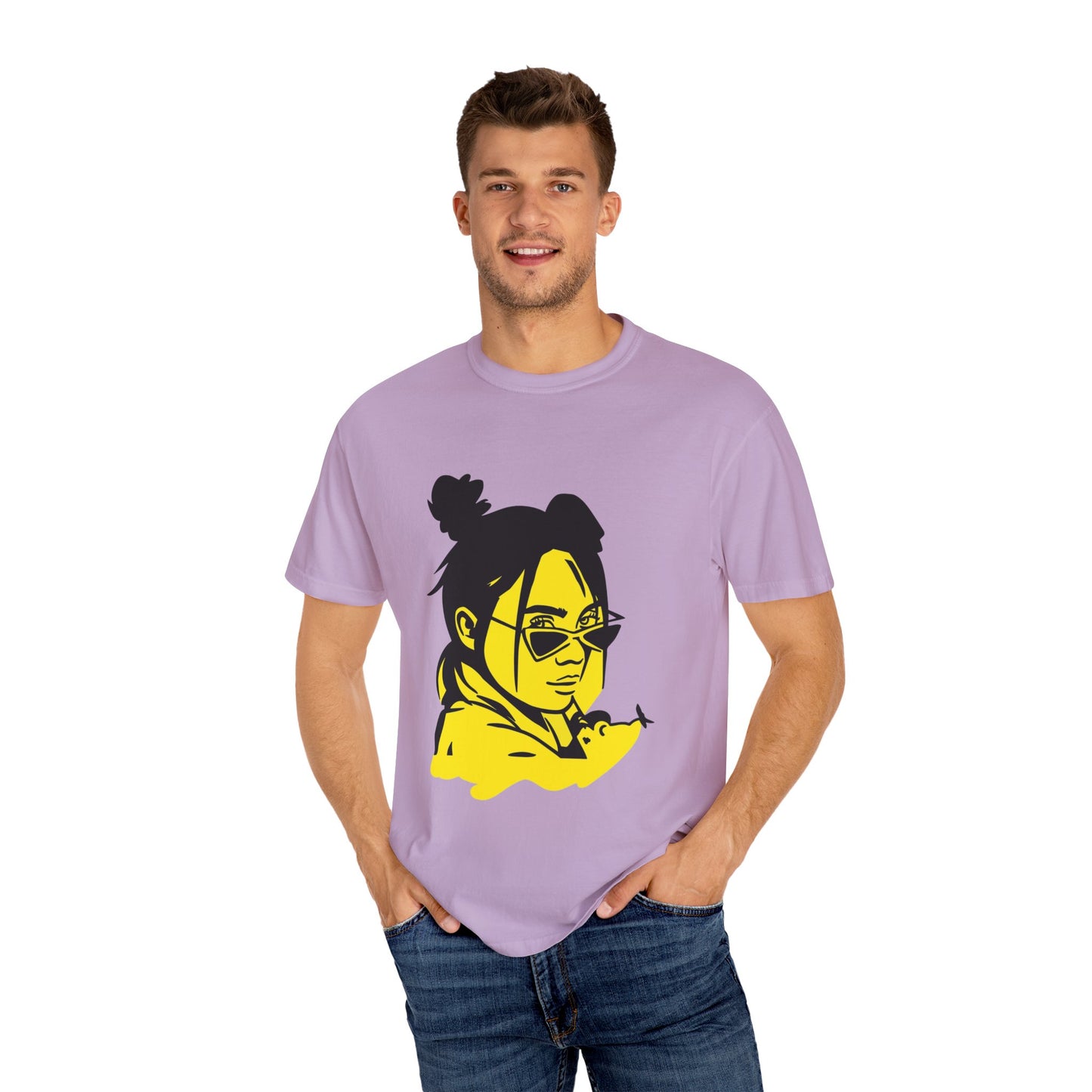 Neon Mood Portrait Unisex Dyed T-shirt
