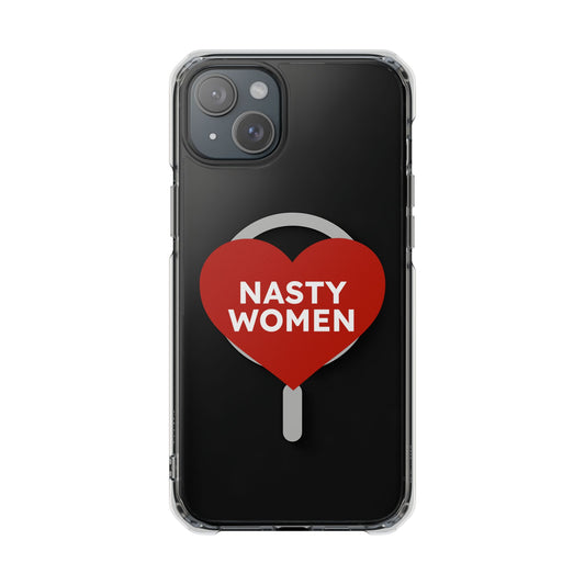 Nasty Women Heart Magnetic Clear Impact cases