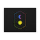 Gradient Moon and Star Emblem Canvas