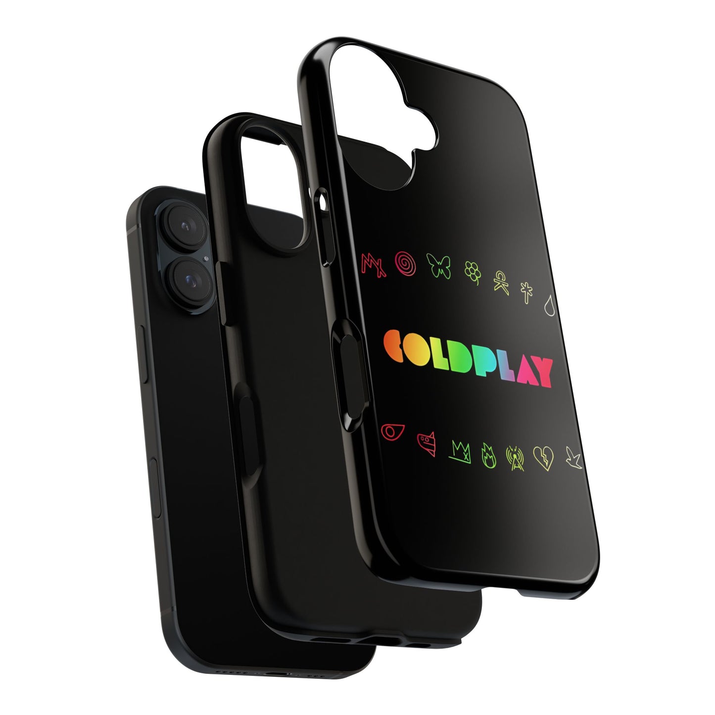 Premium Tough Case for iPhone 12 to 16 Pro Max Showcasing Coldplay’s Signage