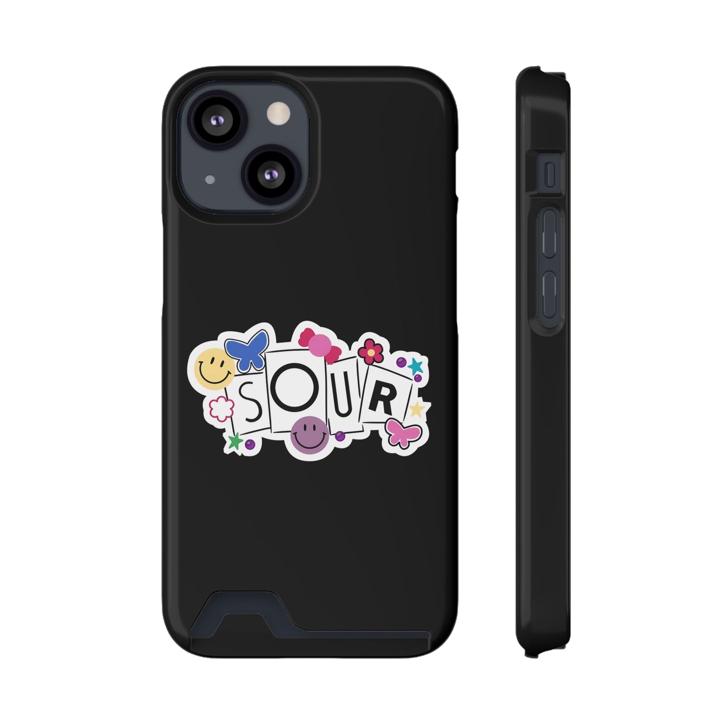 Phone Case + Card Holder For Iphone 13 – Olivia Rodrigo Sour | Black Edition