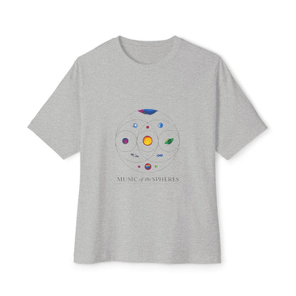 Colorful Planetary Orbit Diagram Unisex Oversized Boxy Tee
