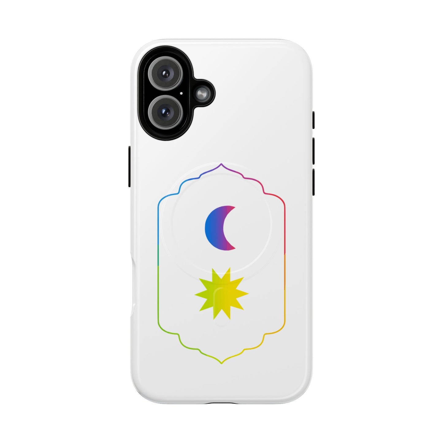 Gradient Moon and Star Emblem Tough Magnetic Cas