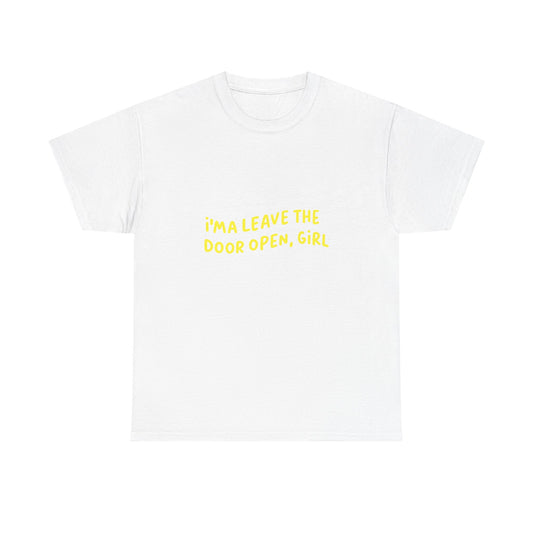 Open Vibes Yellow Script Unisex Heavy cotton Tee