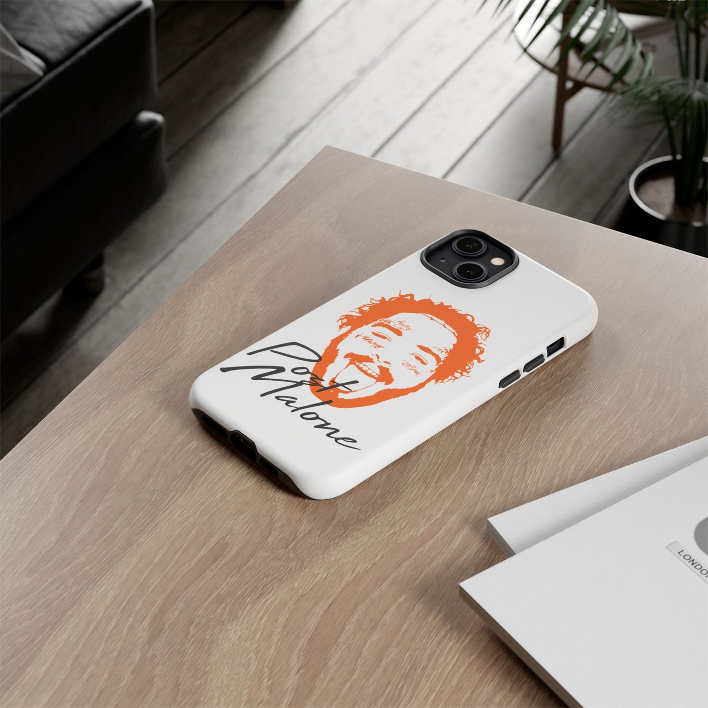 Tough iPhone Case (12–16 Pro Max) – Post Malone Name Design with Picture