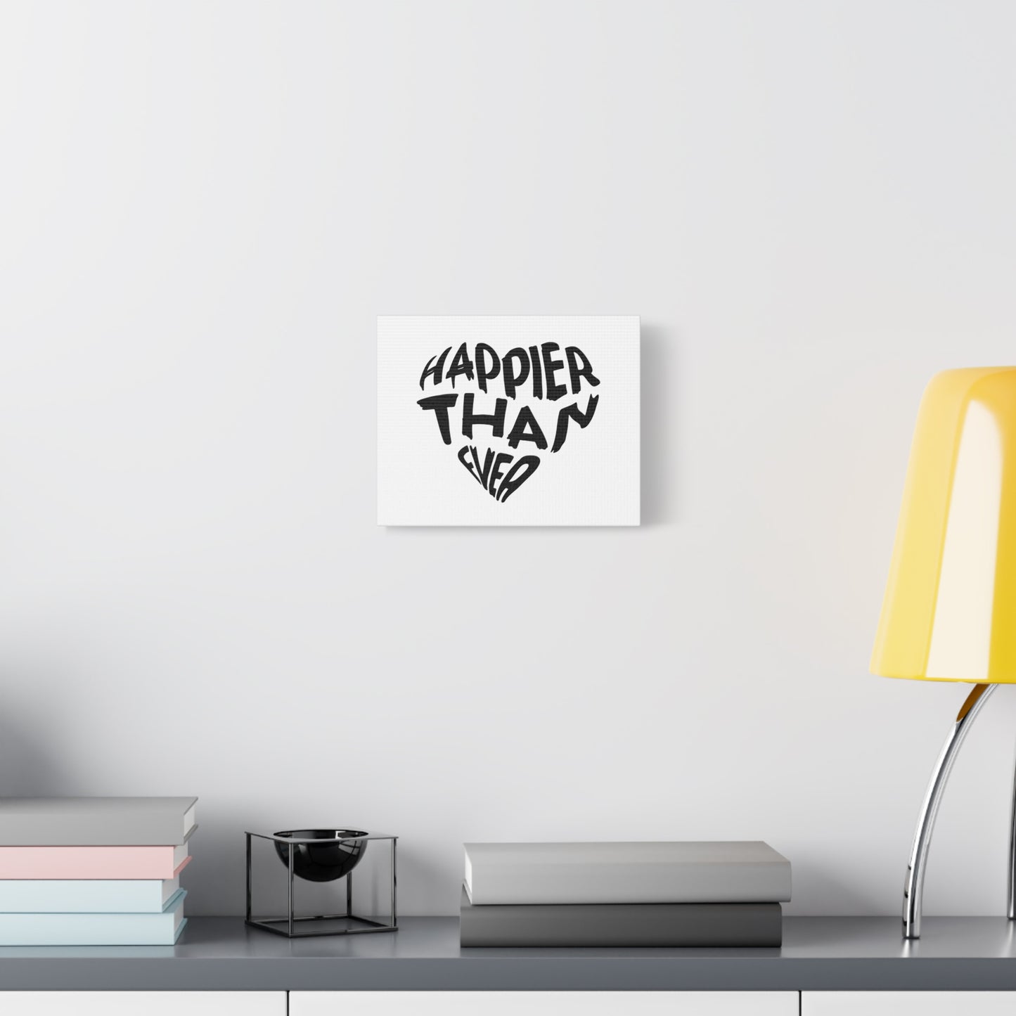Happier Heart Lettering Matte Canvas