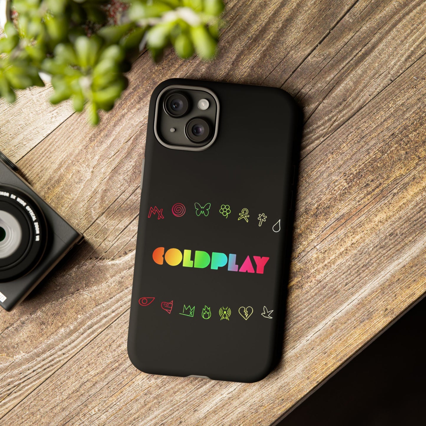 Premium Tough Case for iPhone 12 to 16 Pro Max Showcasing Coldplay’s Signage