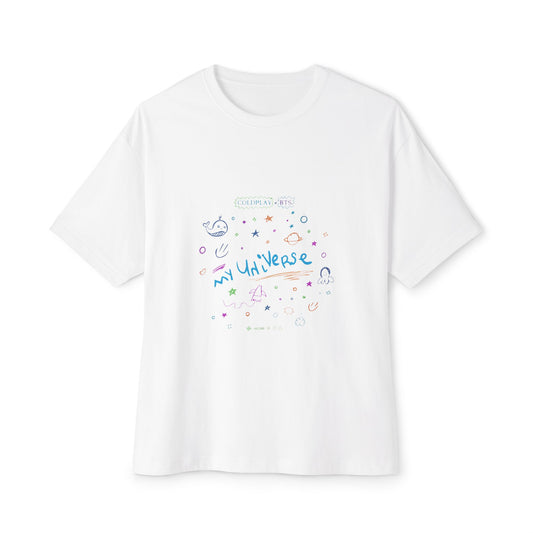 Neon Space Doodles Unisex Oversized Boxy Tee