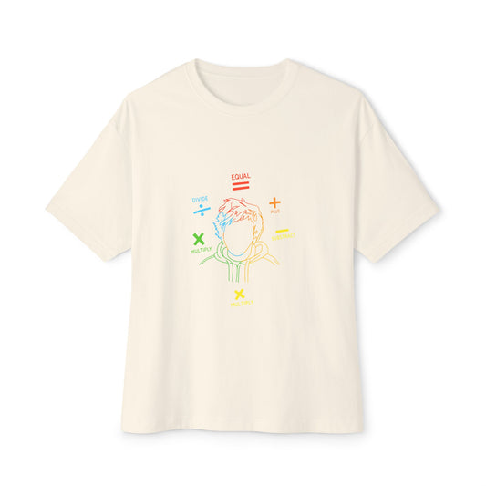 Minimalist Divide Symbol with Brush Oversized Boxy Tee
