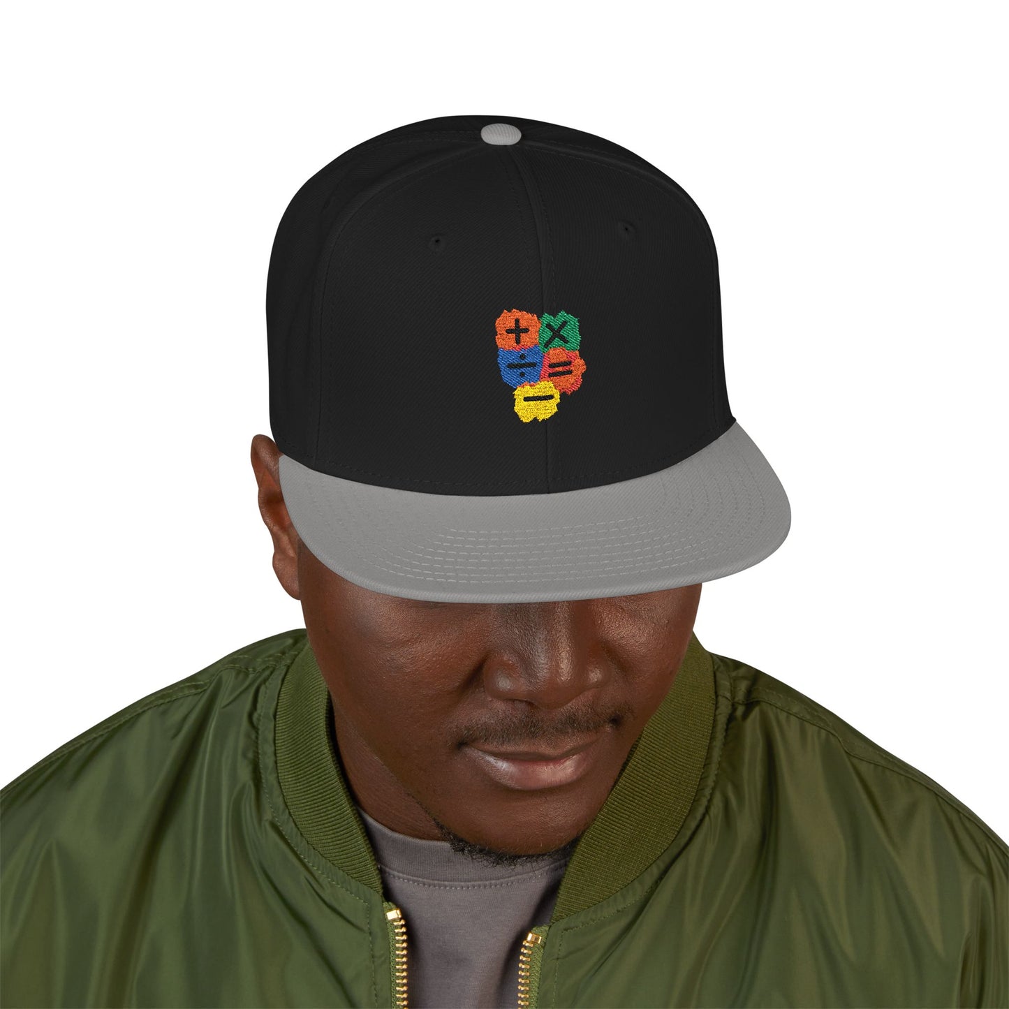 Orange Equals Symbol Snapback Cap