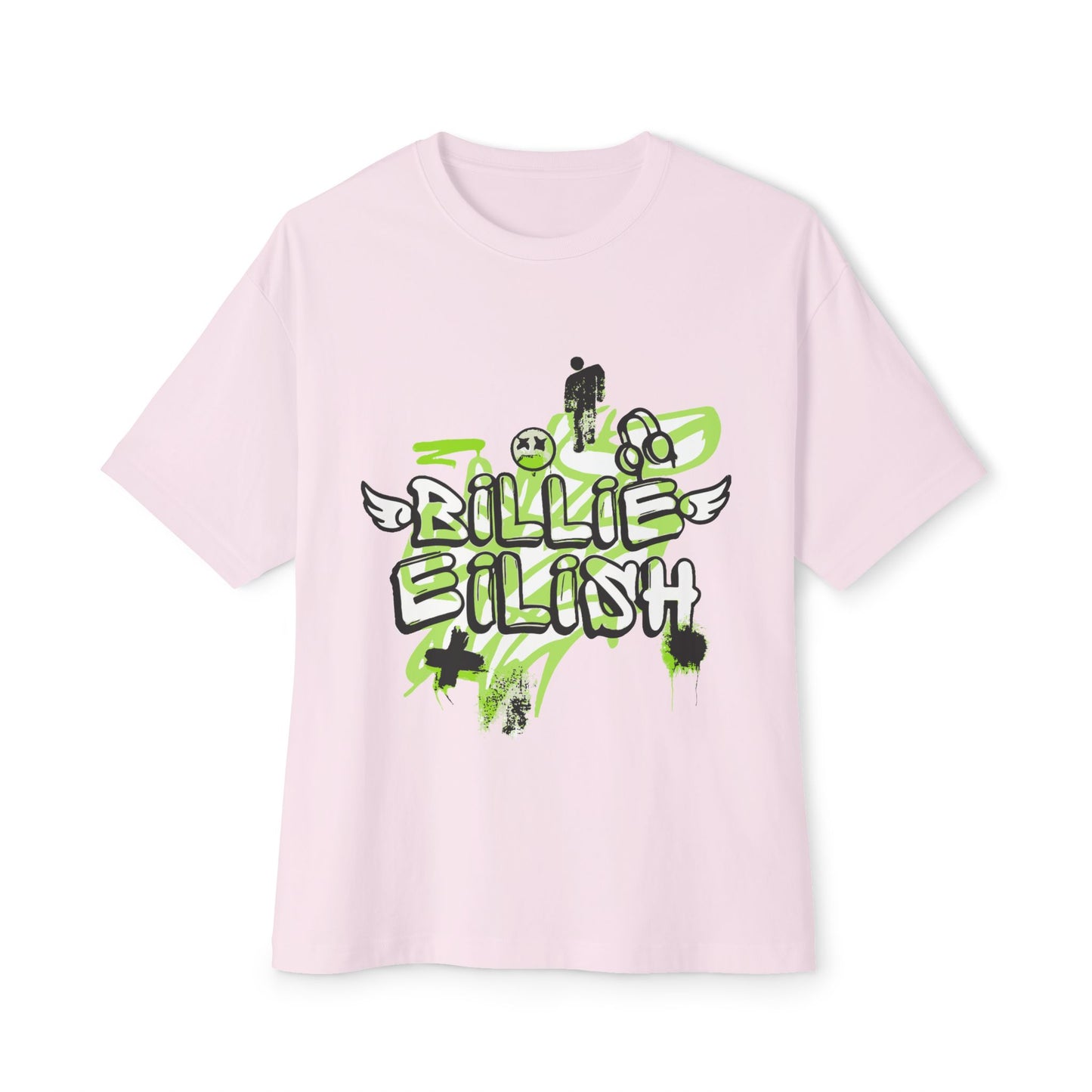 Grunge Angel Graffiti Unisex Oversized Tee