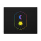 Gradient Moon and Star Emblem Canvas