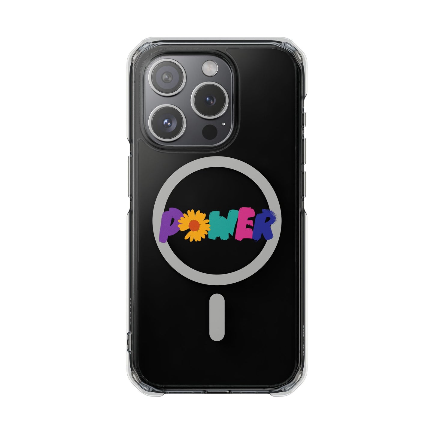 Retro Flower Power Color Pop Magnetic Clear Impact Case