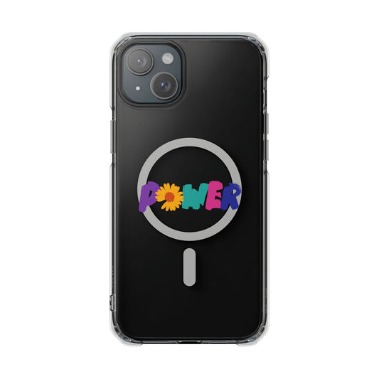 Retro Flower Power Color Pop Magnetic Clear Impact Case