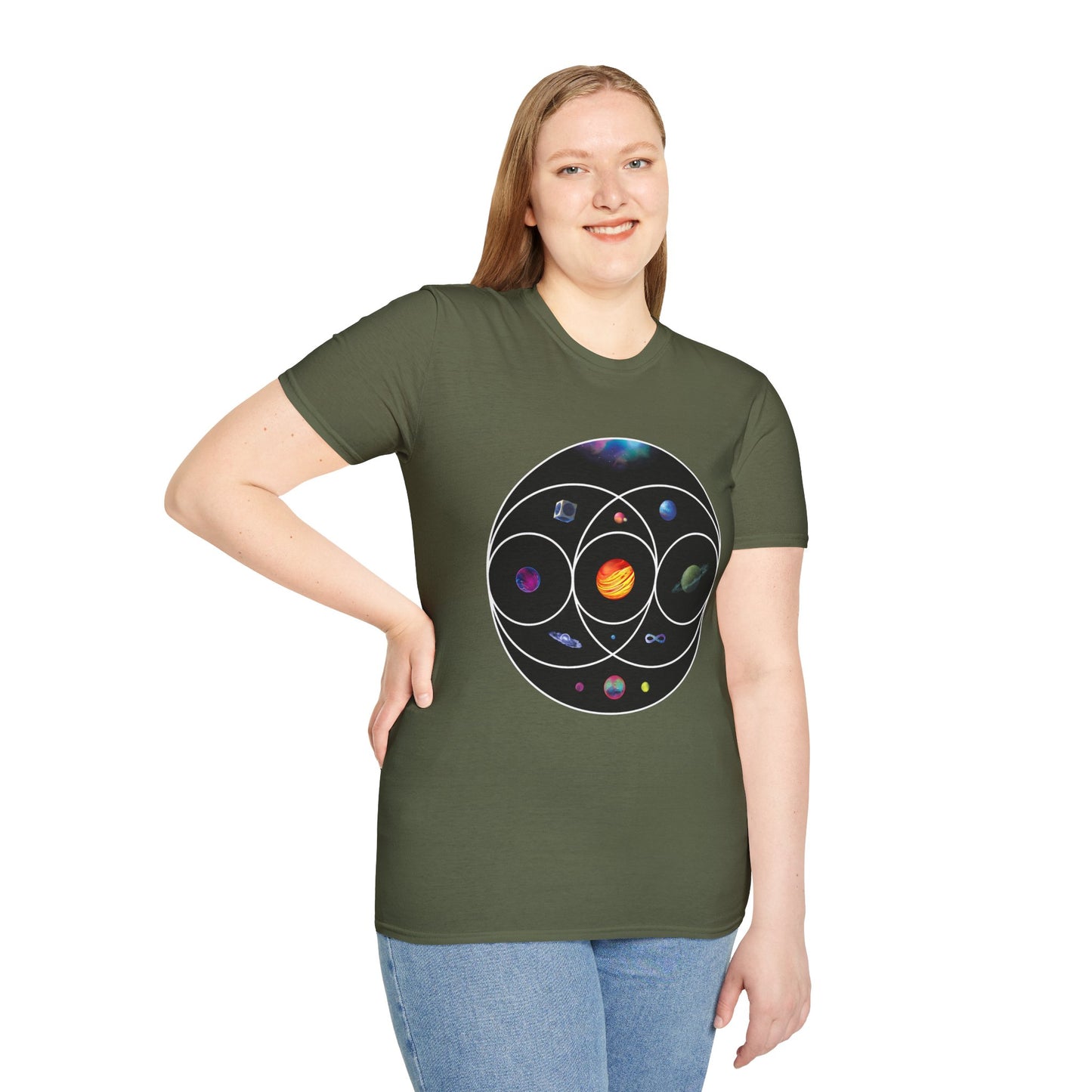 Unisex Softstyle T-Shirt Inspired by Coldplay’s Illustration Concept