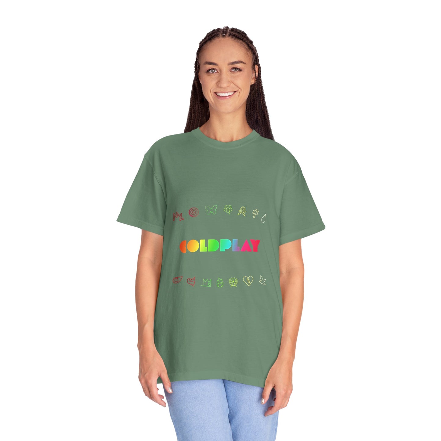 Unisex Garment-Dyed T-Shirt Inspired by Coldplay’s Signage