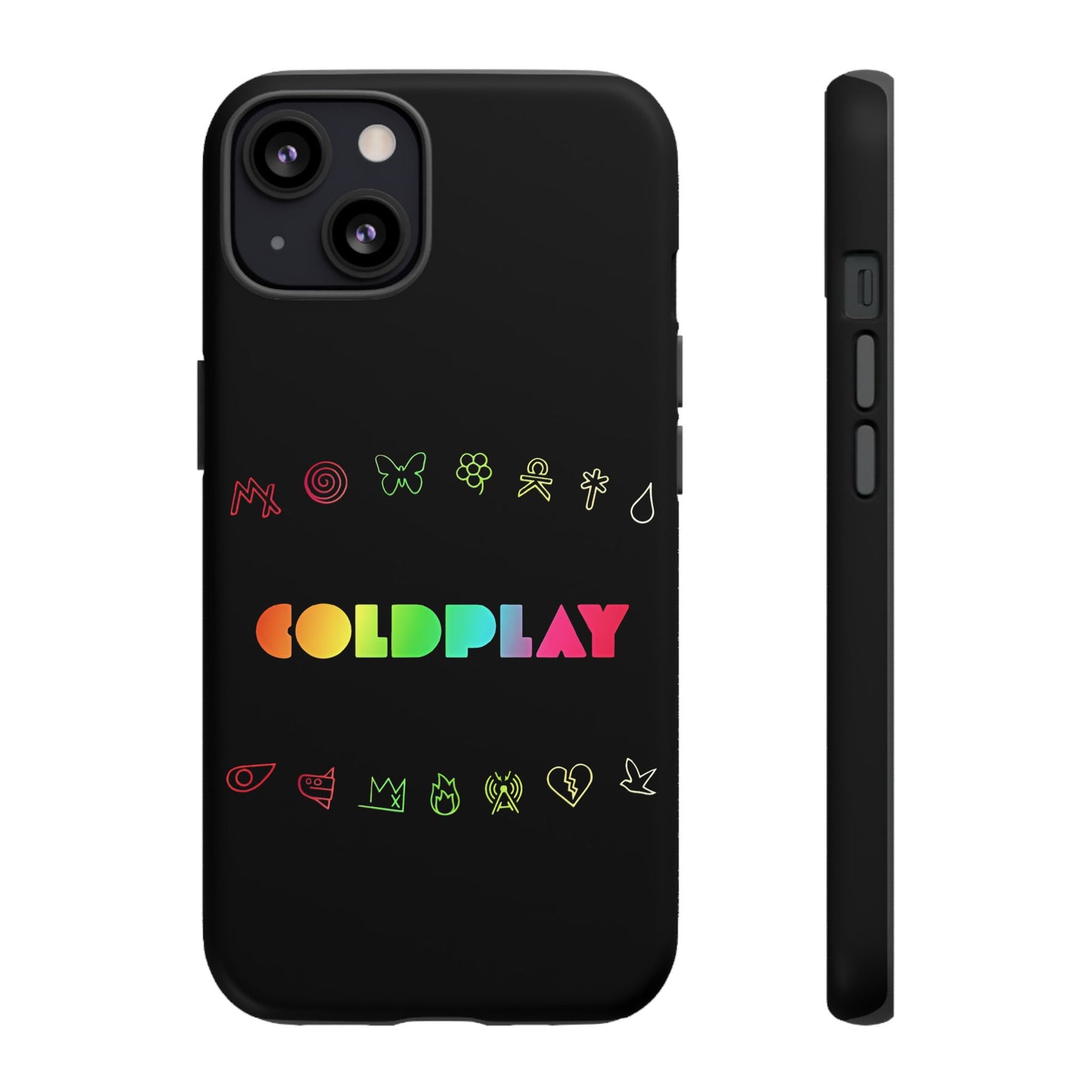 Premium Tough Case for iPhone 12 to 16 Pro Max Showcasing Coldplay’s Signage