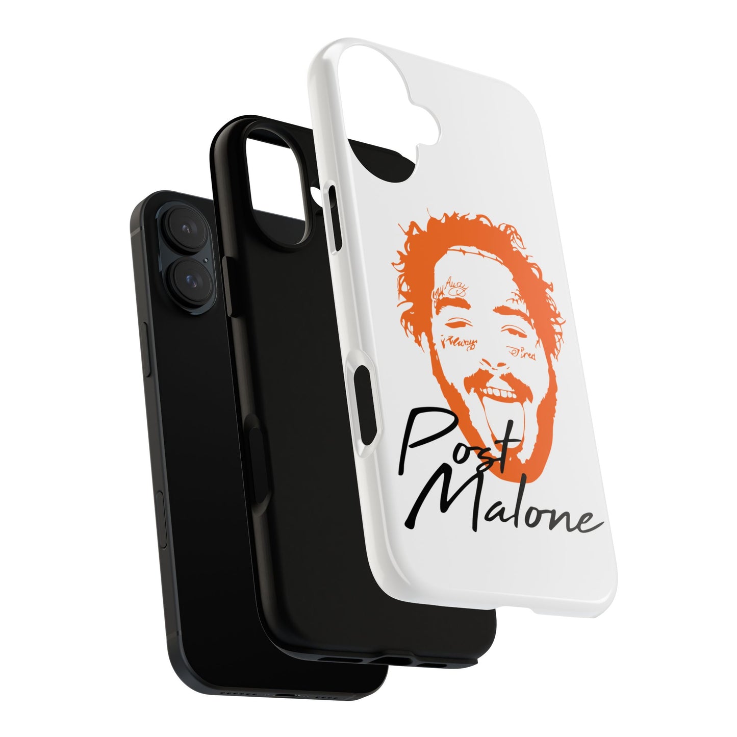 Tough iPhone Case (12–16 Pro Max) – Post Malone Name Design with Picture